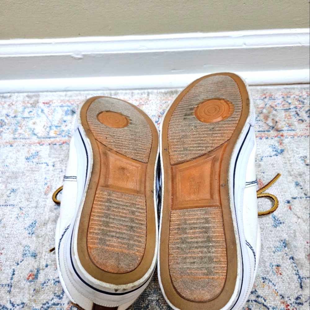 Polo Vaughn by Ralph Lauren Canvas Leather Upper White Sneakers Men's Size 11D. - Picture 7 of 9